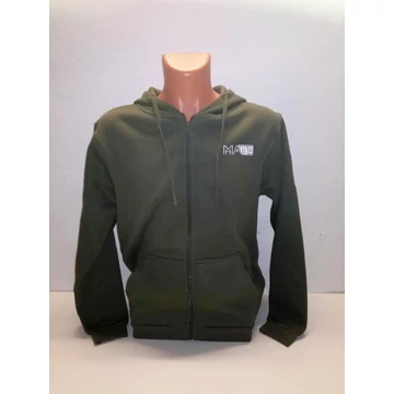 MATE zipzáras, kapucnis pulóver (UNISEX) KHAKI - XXXL méret